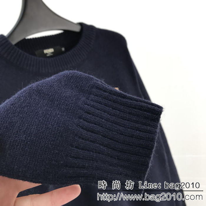 FENDI芬迪 18ss秋冬新款毛衣 簡約字母提花logo 採用羊毛混紡面料 高版本男女同款 ydi2315